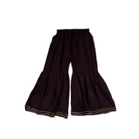 Solid print Sharara pants - MAA-Rayon Sharara - Brown