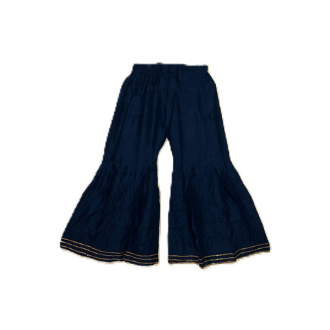 Solid print Sharara pants - MAA-Rayon Sharara - Dark Navy Blue
