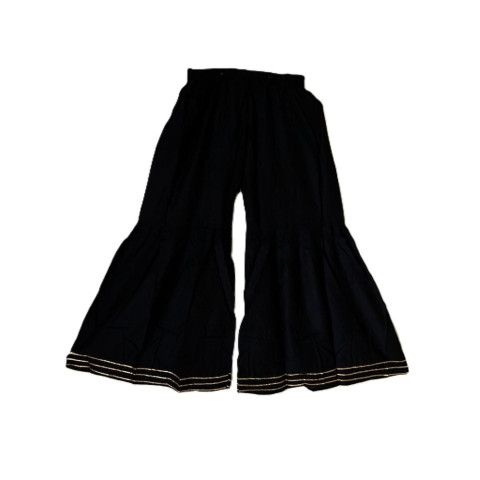 Solid print Sharara pants - MAA-Rayon Sharara - Black