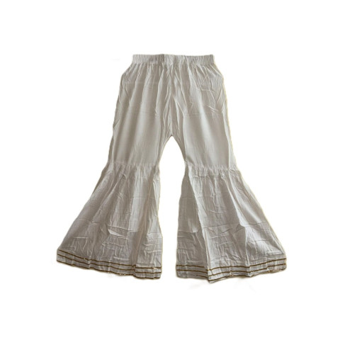 Solid print Sharara pants - MAA-Rayon Sharara - Half White