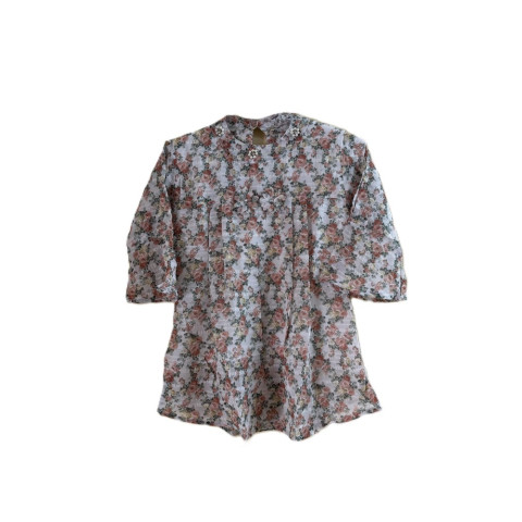 Floral print georgette top -CWN-800165 -Light Cream