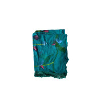 Brush print chiffon dupatta - RRC-Najmin Brush Print-Dark Sea Green