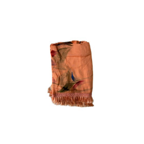 Brush print chiffon dupatta - RRC-Najmin Brush Print - Light orange