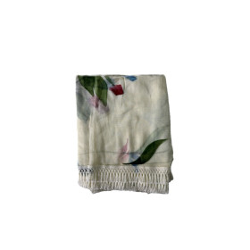 Brush print chiffon dupatta - RRC-Najmin Brush Print - Light Cream