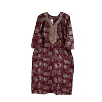 Casual wear kurta with embellished neckline -GLX-Beena 101 - Maroon