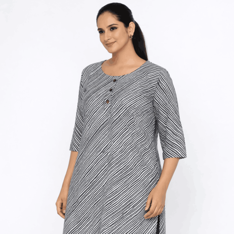 Casual wear cotton kurta -BVN-Ferrari - Grey