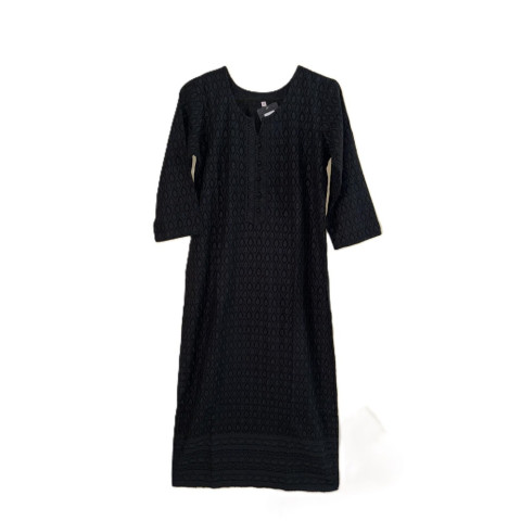 Cotton embroidery kurta -TNC-Tesla - Black