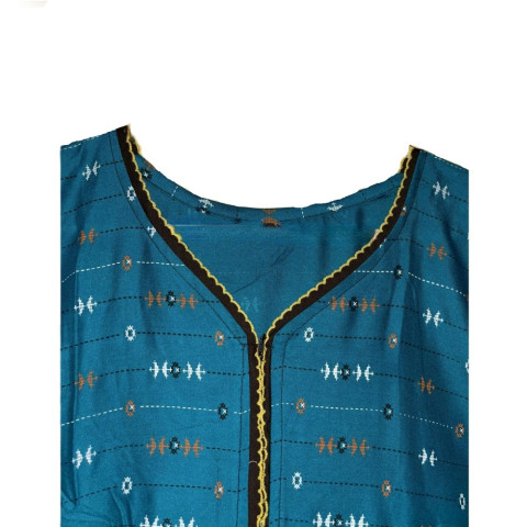 Maxi Gown Nighty -RAMD-Rayon Gowan-A - Teal Blue