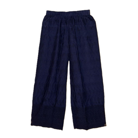 Cotton Embroidery Chikankari Palazzo - LEC-Palazzo - Dark Navy Blue