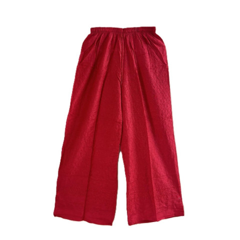 Embroidery Chikankari Palazzo - MAA-Rayon Palazzo - Red
