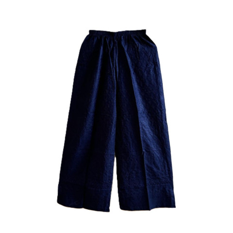 Embroidery Chikankari Palazzo - MAA-Rayon Palazzo - Midnight Blue