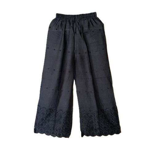 Embroidery Chikankari Palazzo - MJS-Rayon Palazzo - Steel Grey