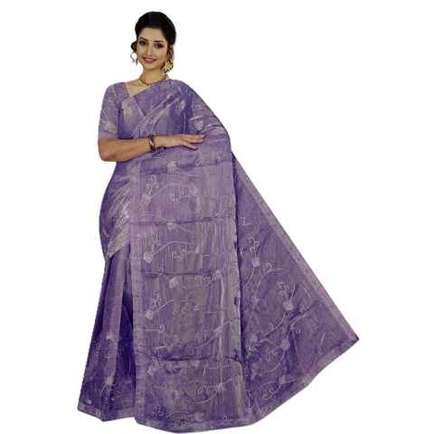 Fancy Organza Sarees - KAVI-Pankhudi-1-Pastel Purple