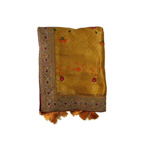 Woven silk blend sarees - AF1706703 - Dark Marigold