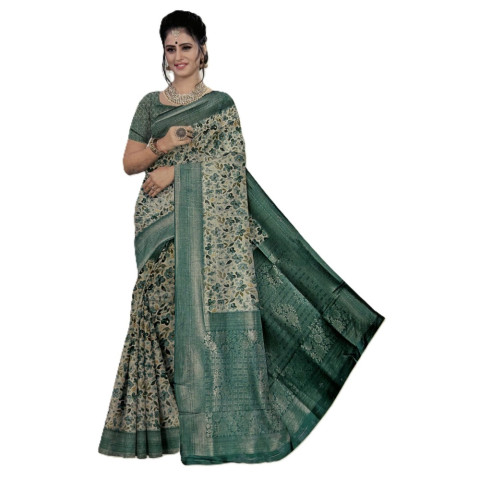 Dola silk sarees - AGD-Rakhi - Light Peach with Greyish Blue 
