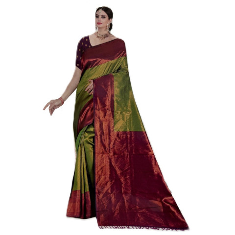 Woven Brocade Silk sarees - TUL-Mayuri Silk-Pista Green