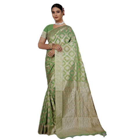 Zari Woven Tissue Sarees VDX-Kora Tissue - Pista Green