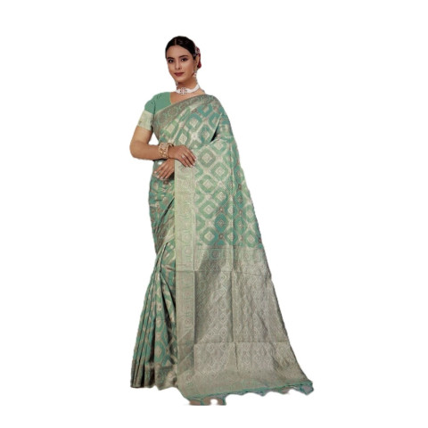 Zari Woven Tissue Sarees VDX-Kora Tissue - Pastel Green