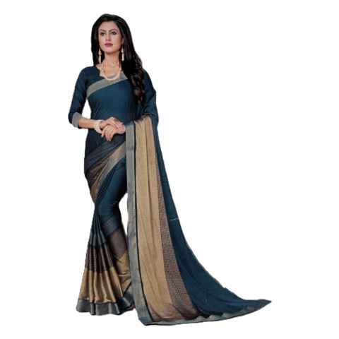 Chiffon sarees - RDD-Heritage VOL 1 - Teal Blue