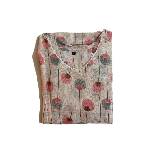 Cotton Kurta Set - PP-Nirma 3pcs 1001 - Light peach